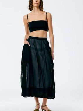 TIBI starch cotton organza lantern skirt, 0